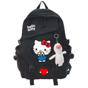 Lovely Sanrio Cat Hello Kitty Blushing Heart Logo Backpack