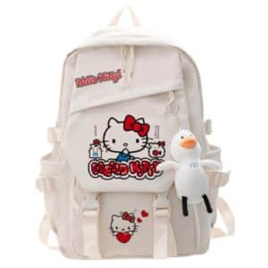 Lovely Sanrio Hello Kitty Heart With Keychain White Backpack