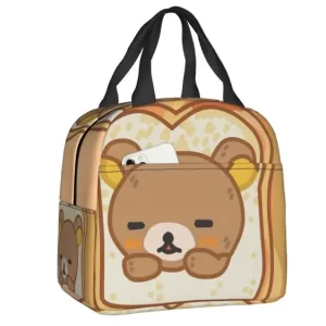 Lovely Shy Rilakkuma Face Brown Insulated Lunch Bag