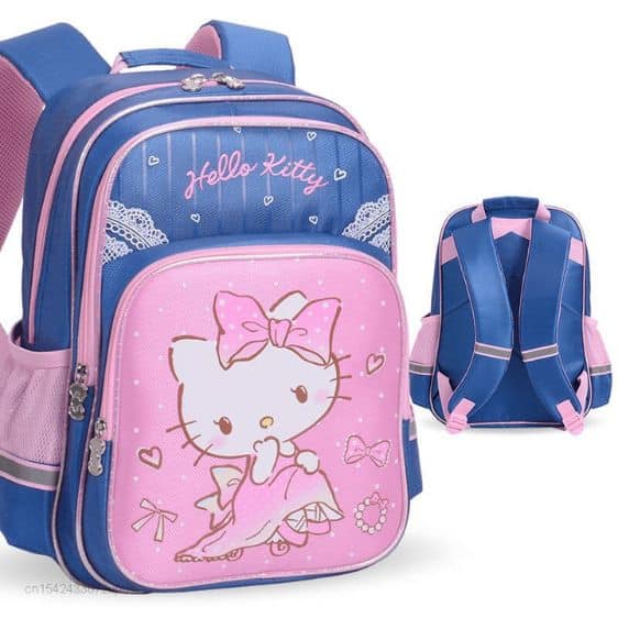 Adorable Hello Kitty Wearing Dress Blue Girly Backpack