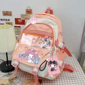 Adorable My Melody Sanrio Characters Pattern Backpack