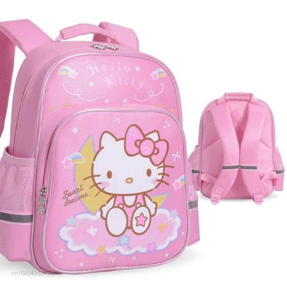 Charming Hello Kitty Sitting On Clouds Pink Girly Backpack
