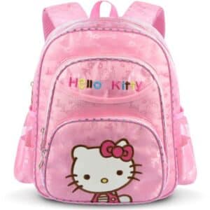 Cute Hello Kitty Typographic Logo Art Pink School Girl Backpack