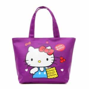 Kawaii Sanrio Cat Hello Kitty Logo Violet Tote Bag