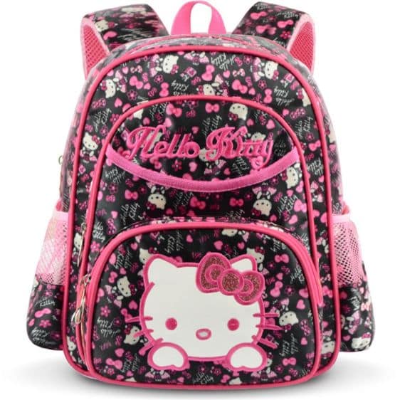 Lovely Sanrio Hello Kitty Cat Pattern Design Black Pink Backpack