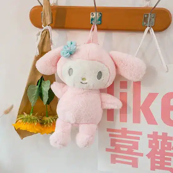 Lovely Sanrio My Melody Pink Plush Backpack Bag