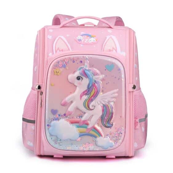 Large Capacity Multipockets Unicorn Pink School Backpack