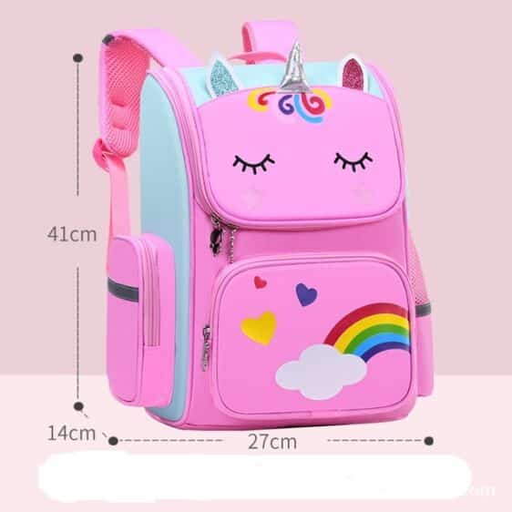 Multipocket Large Pink Rainbow Unicorn Backpack for Kids