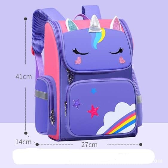 Multipocket Large Purple Rainbow Unicorn Backpack for Kids