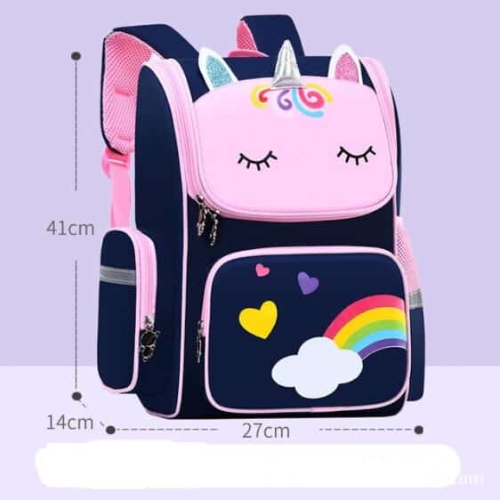 Multipocket Large Royal Blue Rainbow Unicorn Backpack for Kids