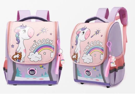 Waterproof Large Light Purple Unicorn Backpack for Girls